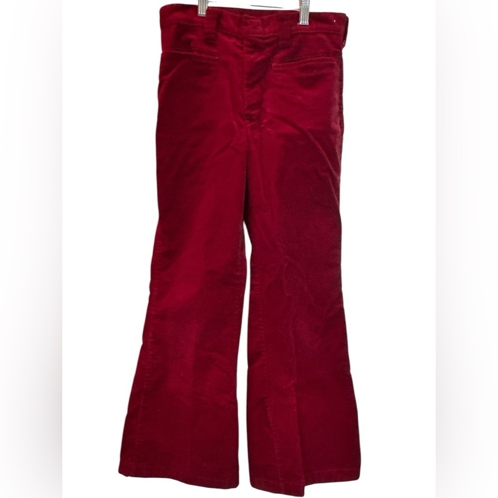 Vintage J.C. Penney Cranberry Red Corduroy Bell/Flare Boy Size 16 60s 70s Pants